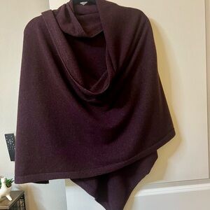 NWT Eileen Fisher Rich Purple Casis Travel Wrap 100% Cashmere